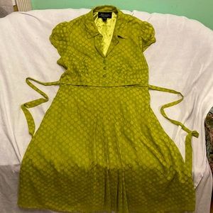 1940s romantic retro vintage plus size 16 green date dress